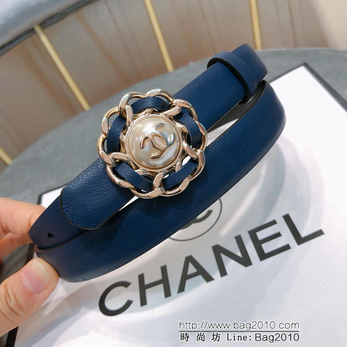 CHANEL香奈兒 18新款 20MM精品 進口光滑優雅牛皮小妖帶 CC穿皮鏈條經典銅扣  xfp1046